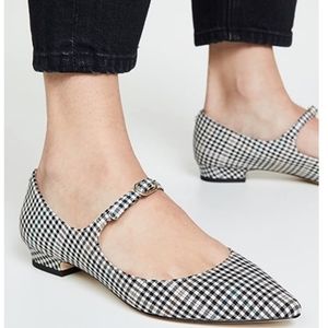 Kate Spade Mallory Mary Jane Micro Plaid Flats size 7.5